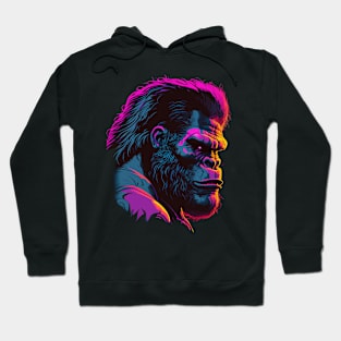 Synthwave Glitch Art Gorilla Hoodie